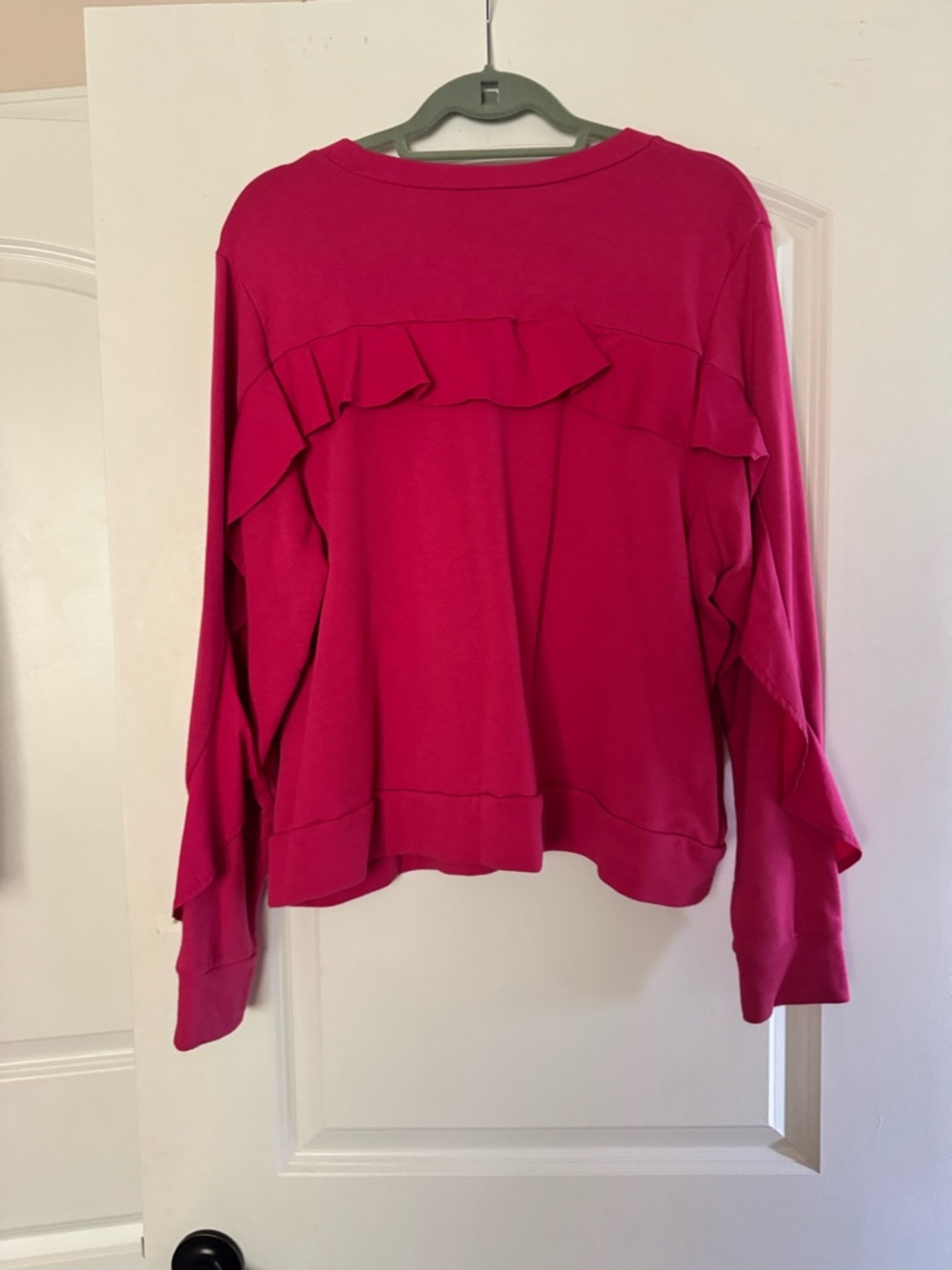 project RUNWAY Crewneck Ruffle Sweatshirt - Bright Pink - Picture 5 of 6